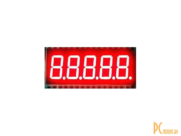 Индикатор светодиодный 7-сегментный 3561BS, 0.36", 5 знаков, красный, общий анод
